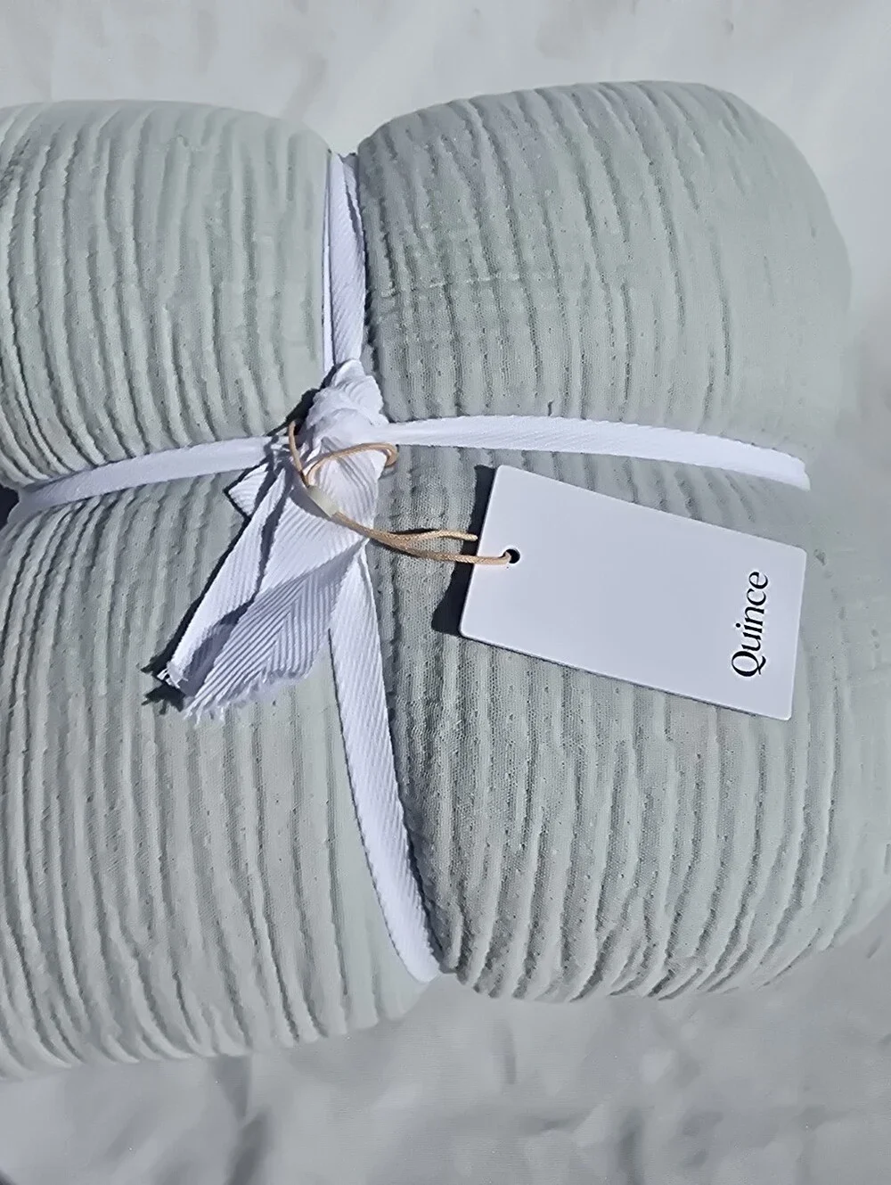 Quince Airy Gauze Duvet Cover Full Queen Mist 100% Organic Cotton